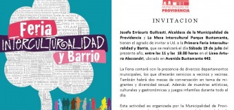 Invitación Feria Interculturalidad y Barrio Bustamante